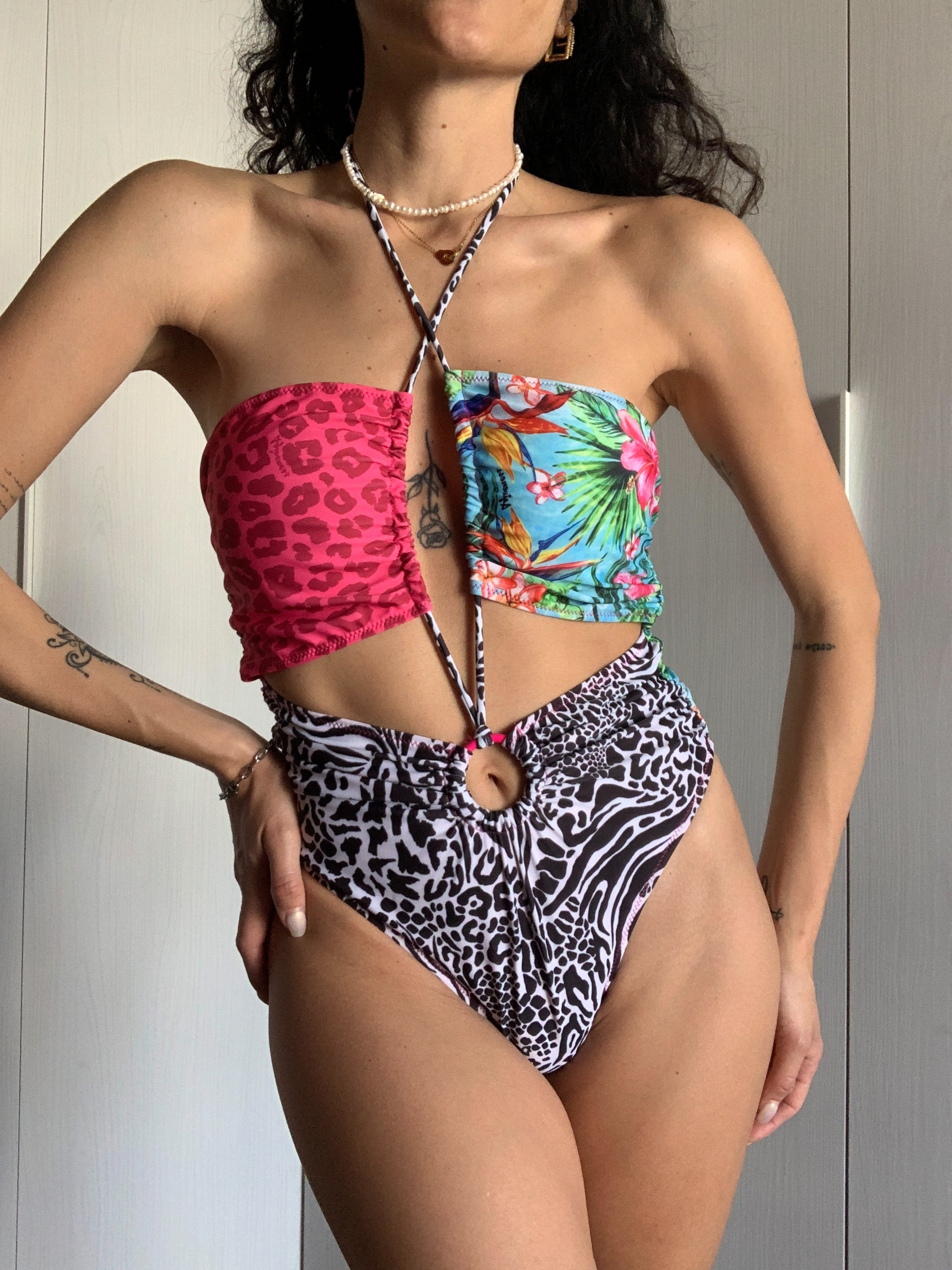 MONOKINI INTERO LEO PINK FLAMINGO